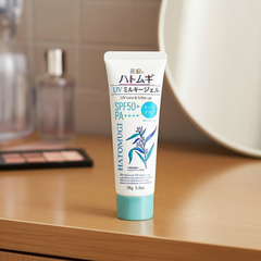Kem chống nắng Kumano Hatomugi SPF50 + PA ++++ nâng tông, dưỡng ẩm da 70g - xanh bạc hà