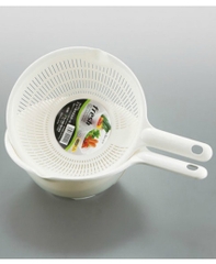 Bộ chậu rổ Sanada có tay cầm - trắng