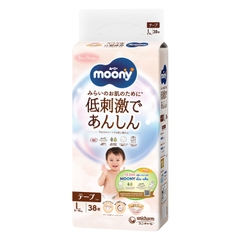 Bỉm cao cấp Moony Natural Organic dán L38 cho bé từ 9-14kg