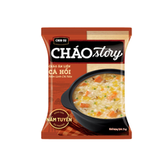 Cháo ăn liền CHIN-SU Story cá hồi nấm linh chi nâu 1 gói x 71gr