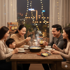Cháo ăn liền CHIN-SU Story cá hồi nấm linh chi nâu 1 gói x 71gr