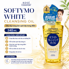 DẦU TẨY TRANG DƯỠNG TRẮNG DA SOFTYMO 240ml