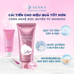 Sữa rửa mặt Collagen Senka Perfect Whip 120g (hồng mới)
