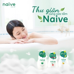 Sữa tắm Kracie Naive dưỡng ẩm chai 530ml (3 mùi) (Bưởi)