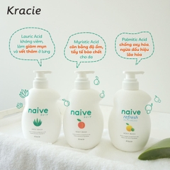 Sữa tắm Kracie Naive dưỡng ẩm chai 530ml (3 mùi) (Bưởi)