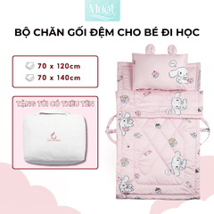Bộ chăn gối đệm cho bé gấp gọn mang đi học mầm non, mẫu giáo, tiểu học - Mướt Bedding