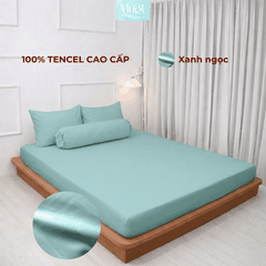 Bộ 4 Món Ga Gối Tencel 60s 1M6x2M (Dày 13 - 22CM) | ĐỘC QUYỀN TRÊN LIVE | MƯỚT BEDDING