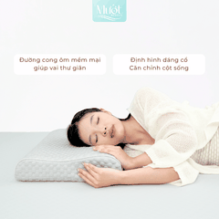 Gối Memory Foam công thái học, cao su non lượn sóng, kích thước 58x40x9/11