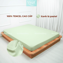 Ga giường kích thước 1m8x2m Lụa Tencel 60s Mướt Bedding cao cấp trơn màu, bo chun