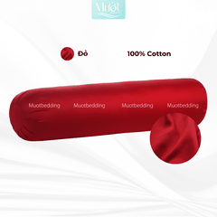 Combo Gối ôm cao cấp Mướt Bedding | Vỏ gối lụa Cotton Satin + Ruột gối gòn lông vũ êm ái, thoáng mát, đầy đủ kích thước - Đỏ - 35x100cm