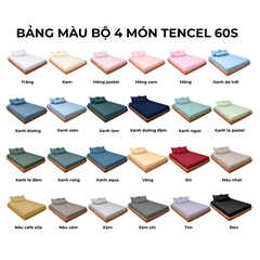 Bộ 4 Món Ga Gối Tencel 60s 1M6x2M (Dày 13 - 22CM) | ĐỘC QUYỀN TRÊN LIVE | MƯỚT BEDDING