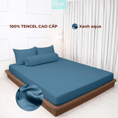 Bộ 4 Món Ga Gối Tencel 60s 1M6x2M (Dày 13 - 22CM) | ĐỘC QUYỀN TRÊN LIVE | MƯỚT BEDDING