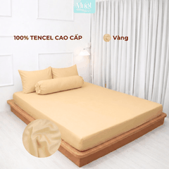 Bộ 4 Món Ga Gối Tencel 60s 1M6x2M (Dày 13 - 22CM) | ĐỘC QUYỀN TRÊN LIVE | MƯỚT BEDDING