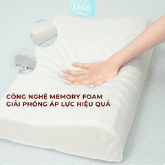Gối Memory Foam công thái học, cao su non lượn sóng, kích thước 58x40x9/11