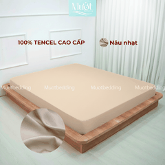 Ga giường kích thước 2m2x2m Lụa Tencel 60s cao cấp trơn màu, drap bo chun