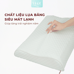 Gối Memory Foam công thái học, cao su non lượn sóng, kích thước 58x40x9/11