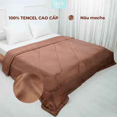 Chăn chần bông Lụa Tencel 60s trơn màu cao cấp Mướt bedding đầy đủ size, mềm mịn thoáng mát