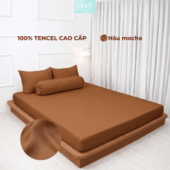Bộ 4 Món Ga Gối Tencel 60s 1M6x2M (Dày 13 - 22CM) | ĐỘC QUYỀN TRÊN LIVE | MƯỚT BEDDING
