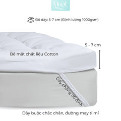 Topper Gòn Microfiber màu xám Mướt bedding đầy đủ Size dày dặn chất liệu cao cấp sử dụng văn phòng, gia đinh, êm ái