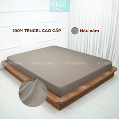 Ga giường kích thước 1m8x2m Lụa Tencel 60s Mướt Bedding cao cấp trơn màu, bo chun