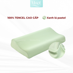 Vỏ gối cao su non Mướt Bedding lụa Tencel 60s trơn màu cao cấp, bao áo gối Memory Foam đầy đủ size