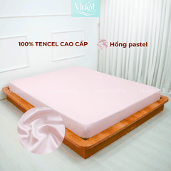 Ga giường kích thước 2m2x2m Lụa Tencel 60s cao cấp trơn màu, drap bo chun