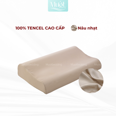 Vỏ gối cao su non Mướt Bedding lụa Tencel 60s trơn màu cao cấp, bao áo gối Memory Foam đầy đủ size