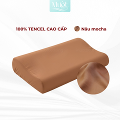 Vỏ gối cao su non Mướt Bedding lụa Tencel 60s trơn màu cao cấp, bao áo gối Memory Foam đầy đủ size