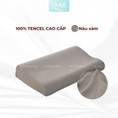 Vỏ gối cao su non Mướt Bedding lụa Tencel 60s trơn màu cao cấp, bao áo gối Memory Foam đầy đủ size