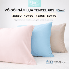 Vỏ gối nằm Lụa Tencel 60s trơn màu 50x70cm, 45x65cm, 40x60cm, 35x50cm Mướt Bedding áo gối 100% Tencel, mềm, mịn, thoáng mát