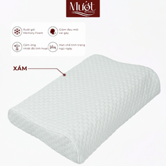 Gối Memory Foam công thái học, cao su non lượn sóng, kích thước 58x40x9/11