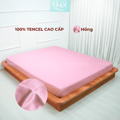 Ga giường kích thước 1m8x2m Lụa Tencel 60s Mướt Bedding cao cấp trơn màu, bo chun