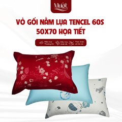 Áo Gối Nằm Lụa Tencel 60s Họa Tiết Ngẫu Nhiên Size V50x70cm Mềm Mịn, Thoáng Mát