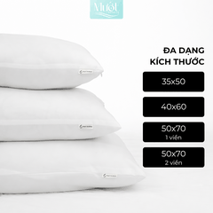Gối nằm, gối ôm, ruột gối Mướt bedding chất liệu gòn lông vũ cao cấp đầy đủ size 35x50, 40x60, 50x70