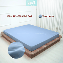 Ga giường kích thước 2m2x2m Lụa Tencel 60s cao cấp trơn màu, drap bo chun