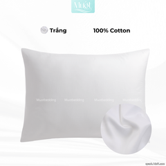 Vỏ gối nằm Cotton Satin trơn size 48x74cm 60x80cm 45x130cm Mướt Bedding, thấm hút mồ hôi, dùng cho gia đình, khách sạn