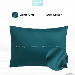 Vỏ gối nằm Cotton Satin trơn size 50x70cm 45x65cm 40x60cm 35x50cm Mướt Bedding, thấm hút mồ hôi, dùng cho gia đình, khách sạn