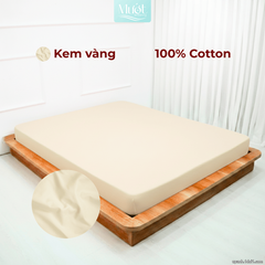 Ga giường Cotton Satin nhiều kích thước  Mướt Bedding, drap 100% cotton cao cấp trơn màu