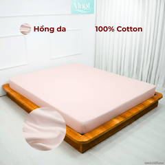 Ga giường Cotton Satin nhiều kích thước  Mướt Bedding, drap 100% cotton cao cấp trơn màu
