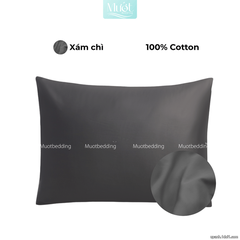 Vỏ gối nằm Cotton Satin trơn size 50x70cm 45x65cm 40x60cm 35x50cm Mướt Bedding, thấm hút mồ hôi, dùng cho gia đình, khách sạn
