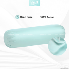 Vỏ gối ôm 100% Cotton Satin size 35x100 Mướt Bedding chất liệu áo gối ôm cao cấp, đa dạng màu