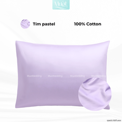 Vỏ gối nằm Cotton Satin trơn size 50x70cm 45x65cm 40x60cm 35x50cm Mướt Bedding, thấm hút mồ hôi, dùng cho gia đình, khách sạn