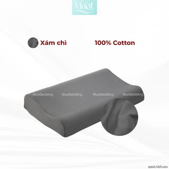 Vỏ gối cao su non Cotton Satin Mướt Bedding trơn màu cao cấp, bao áo gối Memory Foam đầy đủ size