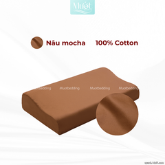 Vỏ gối cao su non Cotton Satin Mướt Bedding trơn màu cao cấp, bao áo gối Memory Foam đầy đủ size