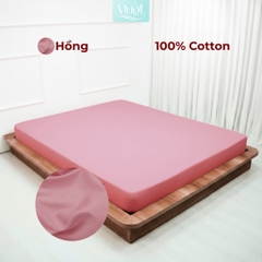 Ga giường Cotton Satin kích thước 1m6x2m Mướt Bedding, drap 100% cotton cao cấp trơn màu