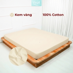 Ga giường Cotton Satin kích thước 1m6x2m Mướt Bedding, drap 100% cotton cao cấp trơn màu