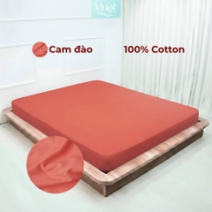 Ga giường Cotton Satin kích thước 1m6x2m Mướt Bedding, drap 100% cotton cao cấp trơn màu