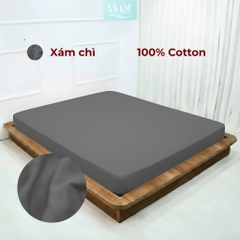 Ga giường Cotton Satin kích thước 1m6x2m Mướt Bedding, drap 100% cotton cao cấp trơn màu