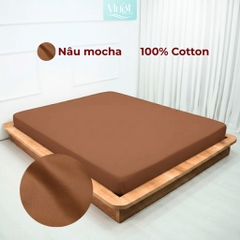 Ga giường Cotton Satin kích thước 1m6x2m Mướt Bedding, drap 100% cotton cao cấp trơn màu