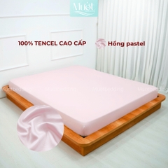 Ga giường kích thước 1m6x2m Lụa Tencel 60s Mướt Bedding cao cấp trơn, drap bo chun